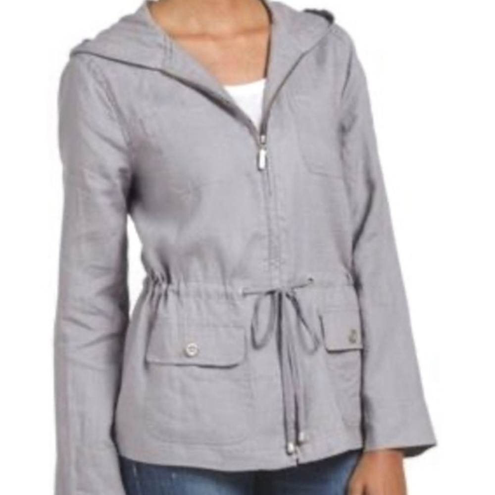 Kenar Linen Lightweight Jacket with Hoodie NWOT